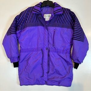 Vintage Dani Colby Purple & Black Winter Ski Jacket Coat Size Small 8/10